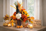 Fall floral arrangement, Thanksgiving gnome arrangement, holiday flower Green Plant