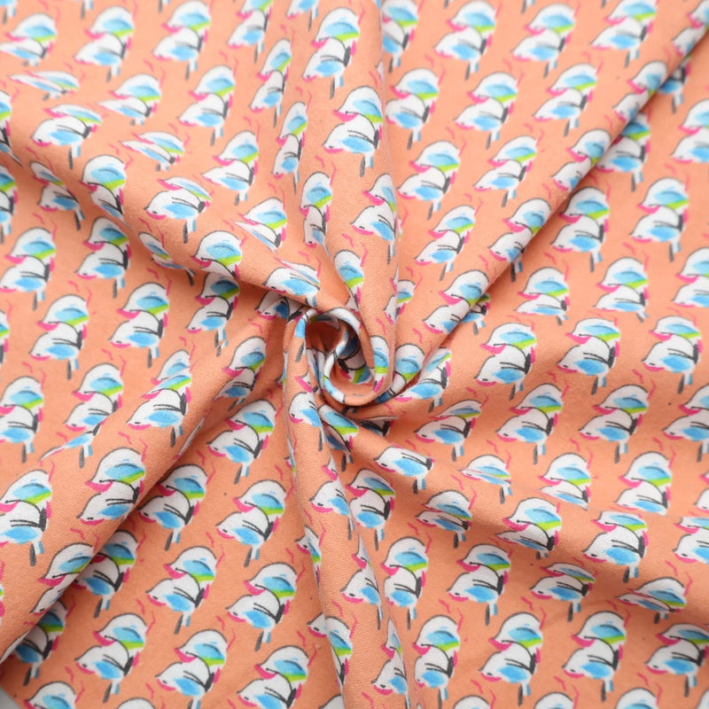 100% Cotton Flannel Fabric / 6 Type Cartoon Printed For Kids - By the Yard Flowering Plants
