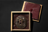[FedEx_]Copper Tsuba Autumn Scenery With Bell Worms and Japanese Pampas Grass Pampas Grass