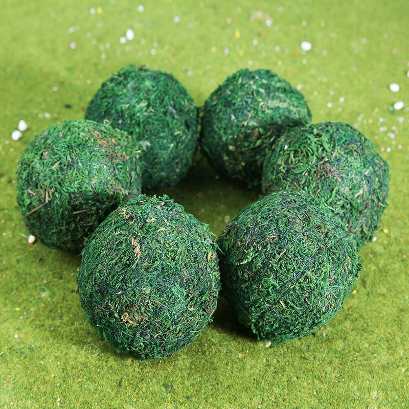 6pcs Faux Moss Balls 8cm Artificial Plant Mossy Globes Home Garden Party Decor Green Plant