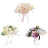 Wedding Bouquet Bride Fan Tender Handheld Flower Fan Ornament Bridesper Flower Bouquet