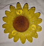 Vintage Resin Acrylic Lucite Sunflower Footed Trivet 6.5" Sunflower