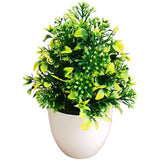 Artificial Lotus Bonsai Plastic Plant with Purple Green Yellow Red Blooms Green Plant