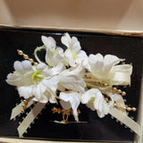 1995 AVON Season of Lilies Pin Brooch Flowers Cross Corsage w/ Original Box Lily