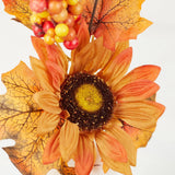 Group of 6 Fall Artificial Maple Leaf and Harvest Sunflower 12-3/4" Picks Sunflower