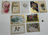 POSTCARD LOT 1910's Era BEST WISHES Flowers CONGRATULATIONS Lilies 9 POSTCARDS+1 Lily