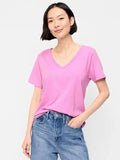OLD NAVY Women's V-Neck EveryWear T-Shirt-Rose Rock TALL Sizes- M TALL- XXL TALL Roses