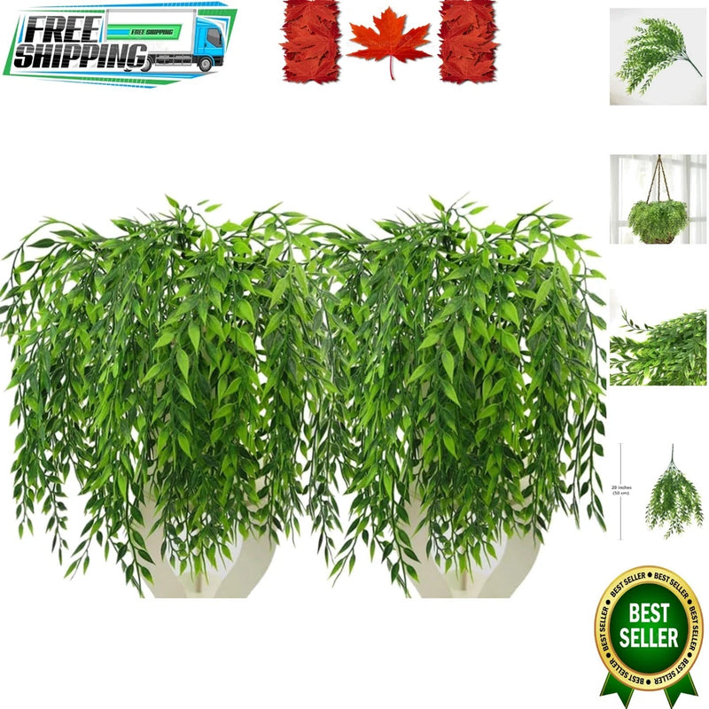 Eco-Friendly Hanging Weeping Willow Vines - Perfect for Weddings & Home Decor Green Plant