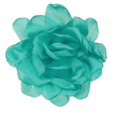 4.7" Silk Satin Flower Brooch Pin Large Peony Floral Lapel Pin Turquoise Peony