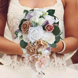 NWT ~ White & Pink Cascading Water Drop Waterfall Bridal Wedding Bouquet Bouquet