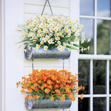 Artificial Flowers Decor Wedding 32cm Daisies Fake Green Leaves Home Party Bouquet