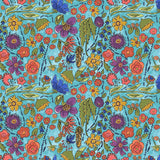 Windham Yippie Yi Yo Ki Yay by Laura Heine 53236 4 Turquoise Flower  Cotton Flowering Plants