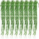 Artificial Succulents Bulk Hanging Plants 24 Inches Large Fake String of Pearls Green Plant