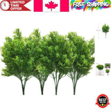 Set of 4 Faux Fern Grass for Stylish Centerpieces - Indoor Outdoor Decoration Green Plant