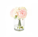 Nature Spring Rose and Hydrangea Faux Floral Arrangement Hydrangea
