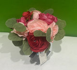 MARTHA STEWART,  Red & Pink Ranunculus Centerpiece, NEW, No Original BOX Ranunculus