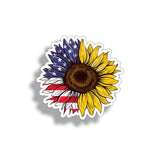 4" USA Flag Sunflower Sticker Sun Flower Laptop Car Vehicle Window Bumper Decal Sunflower