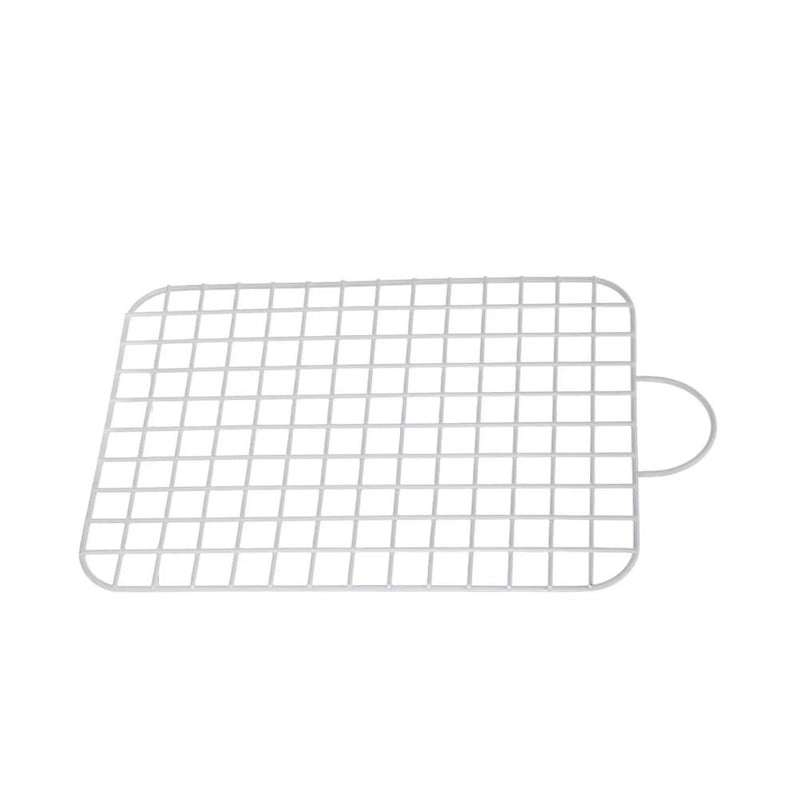 Stainless steel hanging plant mounting plaque with grid panel and loop handle