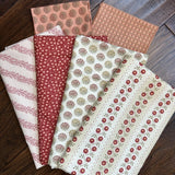 MODA FarmerÕs Market By Brannock & Patek 4 Yard Bundle and 2 FQ- Vine Floral Red Flowering Plants