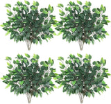 GTIDEA 24PCS Artificial Ficus Leaves Branches Faux Tree 24pcs, Green Green Plant