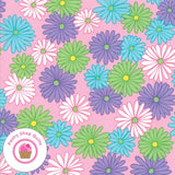 Moda FIDDLE DEE DEE 22380 14 Pink Blue Floral ME & MY SISTER Quilt Fabric Flowering Plants