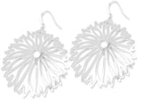 Silver Flower Earrings, Sunflower Dangle Earrings 925 Sterling- S-785 Sunflower