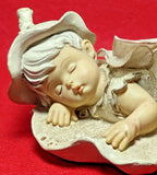 Sleeping Child Fairy Fantasy Magical Mesh Wings Blossom Lily Pad Glitter Unique Lily