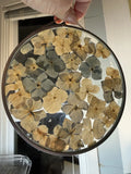 Gorgeous! Pressed Hydrangea Flower Beveled Stained Glass Suncatcher Round Boho Hydrangea