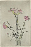 Sue Clark - Pencil Signed Etching - Carnations II - Still Life Flowers Carnation