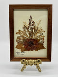 Vintage Framed Pressed Bermuda Flowers & Grass 7x6Ó Signed Stand NOT INCLUDED Dried Flower
