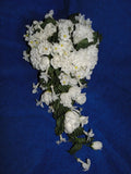 New Sullivan Inc. Snow White French Rose/Stephanotis Silk Flowers Bridal Bouquet Bouquet