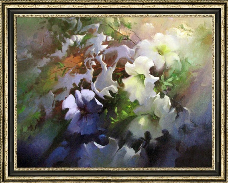 Hand painted Oil Painting art Impression Lily flower on canvas 30"x40" Lily