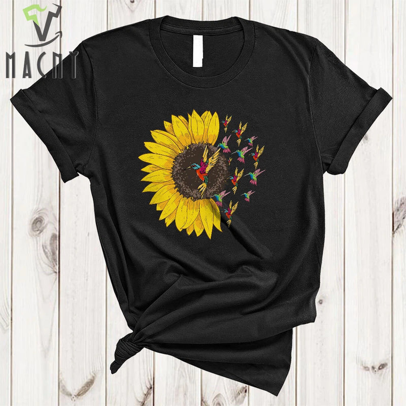 Hummingbirds In Sunflower Cute Cool Gardener Flowers Floral Bird Lover Shirt,Mug Sunflower