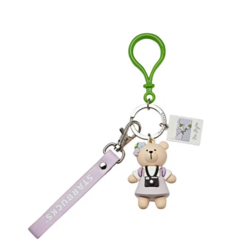 Starbucks Korea Jeju Hydrangea Blue Flower Bearista Plush Keyring - Rare Hydrangea
