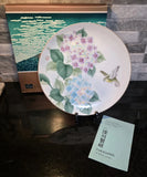 10" Vintage Hand Painted Porcelain Hydrangea Gold Trim Crafted in Japan NOS Hydrangea