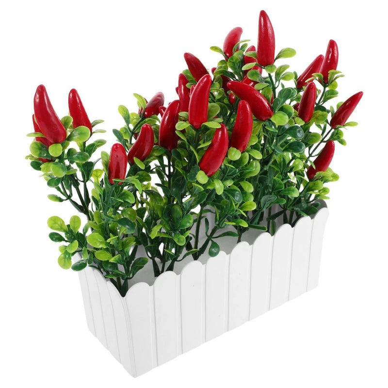 Simulated Pepper Fruit Potted Plant Artificial Vegetables for Decoration Green Plant