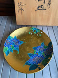 Arita Ware Gold hydrangea Blossom Large Plate Japanese Porcelain Charger 40cm Hydrangea
