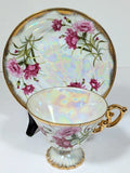 Beautiful Vintage Ucago Japan Flower of the Month January Carnation Cup & Saucer Carnation
