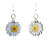Dainty Daisy Blossom Earrings Floral Drop Silver Hooks Daisies