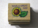 Have  A Great Day Flower Sunflower Small 1996 Rubber Stamp ED0841 Noteworthy Sunflower