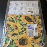 Hallmark- Vintage Gift Wrapping Paper Sunflowers And Flowers 2 Packages Sunflower