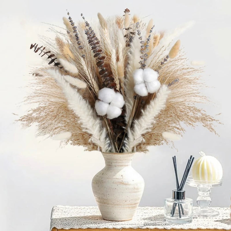 63pcs Dried Pampas Grass Decor, 17inch Natural Dried Flower Bouquet Contains ... Pampas Grass