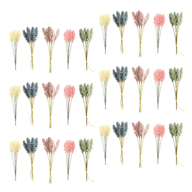 30PCS Plastic Fake Flowers Faux Dried Flower Stems Artificial Flower Branch Dried Flower