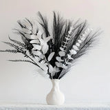 Black and white artificial bouquet in minimalist Nordic style, featuring arti... Pampas Grass