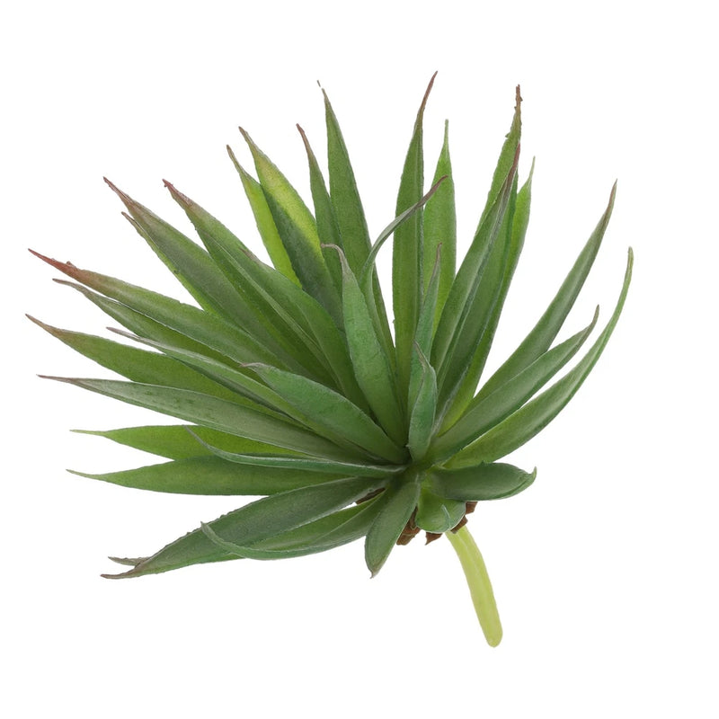 Artificial sword-leaf succulent plant with green spiky leaves, single 7.5 in