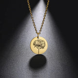 Birth Flower Necklace Delicate Chain Peony Rose Holly Necklace Women Jewelry Carnation