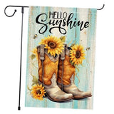 Hello Sunshine Garden Flag Boots Bee Sunflowers Garden Flags 12x18 Inch RMQ-348 Sunflower