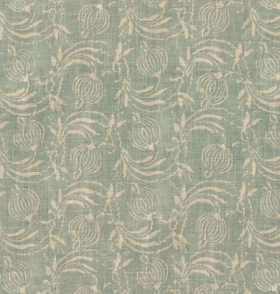 GP & J BAKER CURTAIN FABRIC 'POMEGRANATE - AQUA' 6 METRES COROMANDEL SMALL Flowering Plants