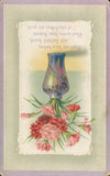 Embossed Carnation Flowers Vase Poem Postcard Divided Back S84 Made in USA Carnation