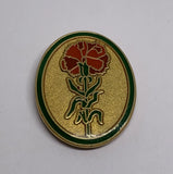 Red Mother's Day Carnation Flower Valley Casting Lapel Pin (230) Carnation